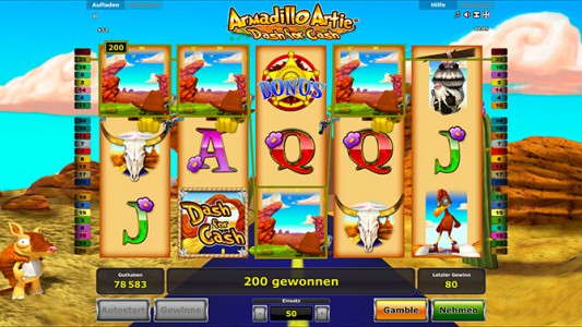 Toller Gewinn beim Armadillo Artie spielen