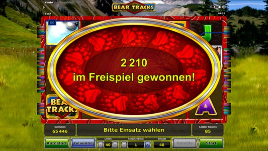 Der Freispiel Gewinn in Bear Tracks