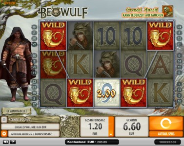 satter Gewinn im Beowulf Spielautomaten von CasinoEuro