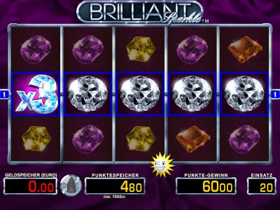 Gewinn wird mit 3 Multipliziert im Automatenspiel Brilliant Sparkle