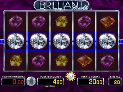 Gewinnlinie im Brilliant Sparkle Automatenspiel