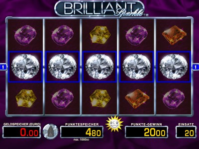 Gewinnlinie im Brilliant Sparkle Automatenspiel