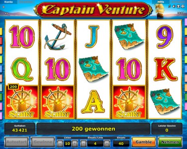 Freispiel-Gewinn in Captain Venture