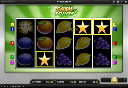 Cash Fruits Plus Gewinn mit Sternen