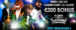 CasinoEuro feiert 10-jähriges Jubiläum