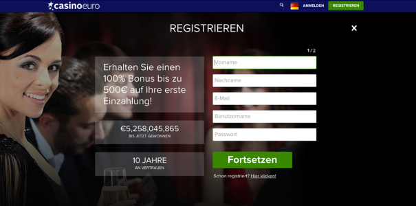 Jetzt registrieren und 500€ sichern