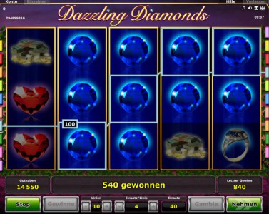 Dazzling Diamonds Startbildschirm