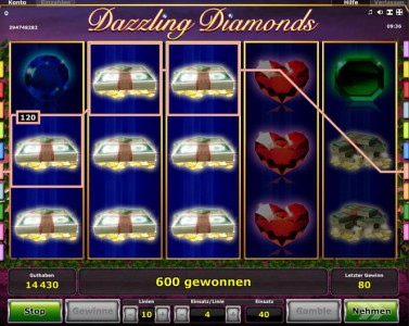 Dazzling Diamonds Gewinn Ausschüttung