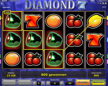 Gewinn im Novoline Spiel Diamond 7