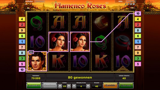 weiterer Gewinn im Novoline Spiel Flamenco Roses