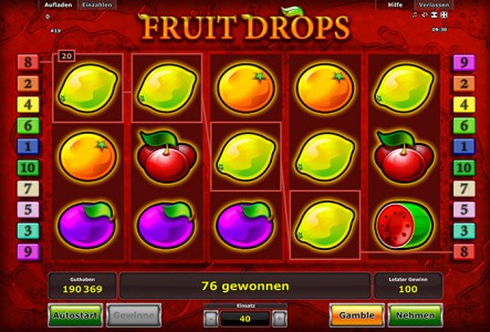 Zitronen Gewinn über 4 Walzen in Fruit Drops