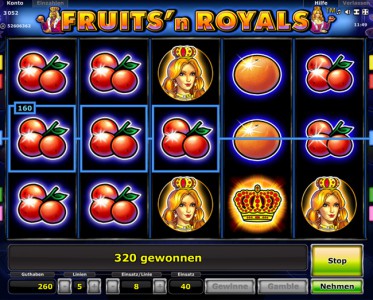 Fruits and Royals Gewinne