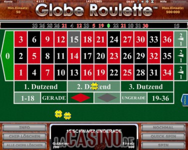 So gewinnst Du im Globe Roulette Spiel