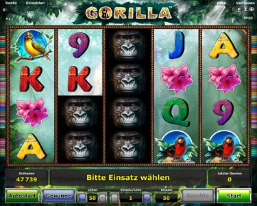 Gewinn im Stargames Spiel Gorilla