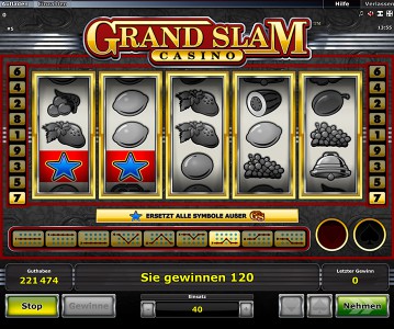 Grand Slam Casino Gewinn mit Wild-Symbol