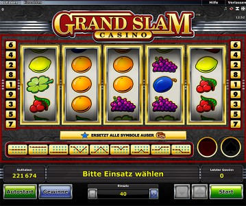 Grand Slam Casino Startbildschirm