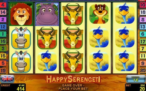Einfacher Gewinn om Novoline Spielautomaten Spiel Happy Serengeti