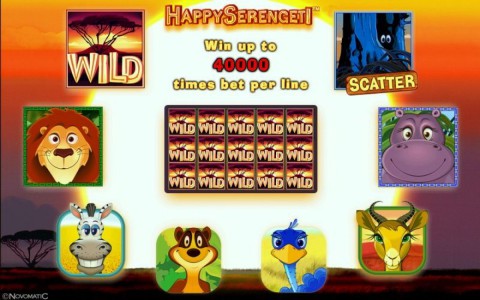 Die Gewinntabelle des Novoline Spiels Happy Serengeti