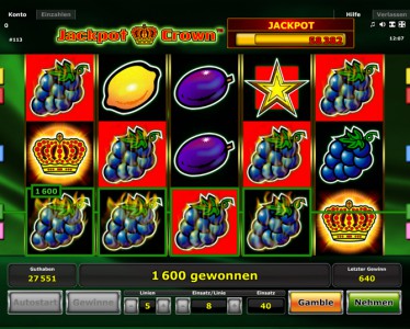 Gewinn im Spielautomaten Jackpot Crown
