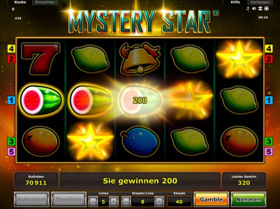 3 Sterne Gewinn bei Mystery Star