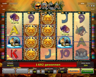 Freispiel Gewinn bei Orca von Stargames