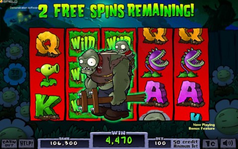 Plants vs. Zombies Free Spin Remaining