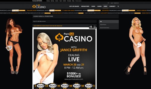 Pornhub Casino Promotions und Bonus