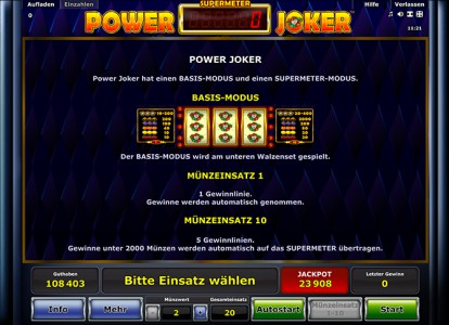 Erklärung zum Power Joker spielen