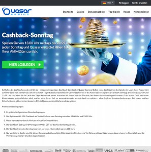 Cachback-Sonntag Bonus