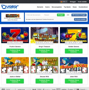 Auch Jackpot Spiele bietet Quasar seinen Spielern an