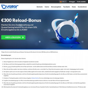 Reload Bonus für die zweite Einzahlung