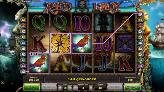 Kleiner Gewinn beim Stargames Spiel Red Lady