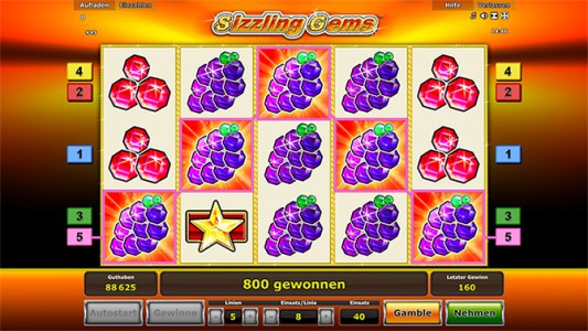 Melde Dich jetzt bei Stargames an und spiele Sizzling Gems