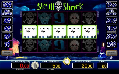 Einfache Gewinnlinie im Merkur Gaming Slot Skull Shock