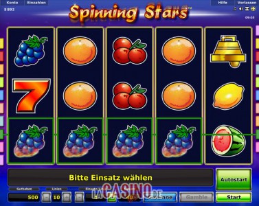 Gewinn im Spiel Spinning Stars