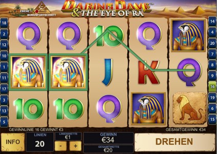 Gewinn im kostenlosen Spielautomaten Daring Dave & The Eye of Ra