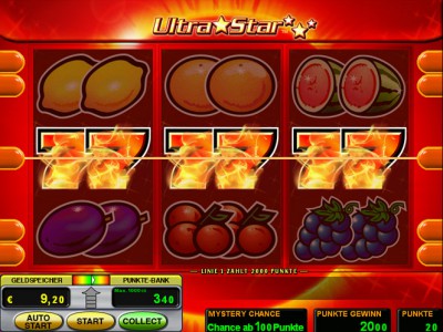 Gewinn im Ultra Star Spielautomaten