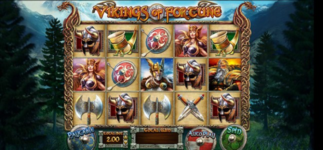 Startbildschirm des Automatenspiels Vikings of Fortune
