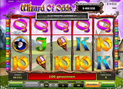 Alle Freispielegewinne x1 in Wizard of Odds